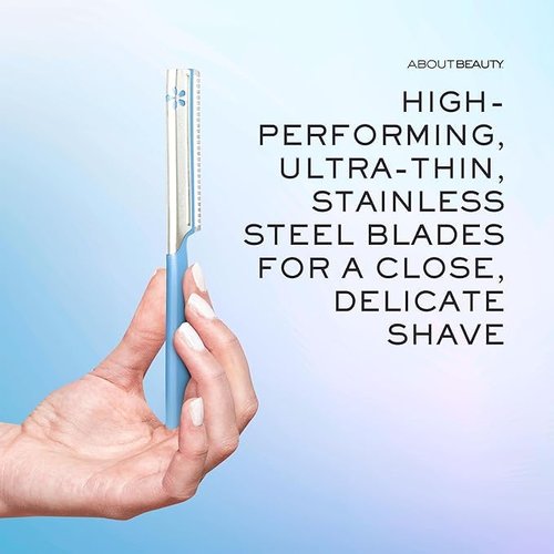 About Face Pro-Premium Facial Razors - 12 Beauty Groomers for Hair Removal, Ideal for Shaving, Exfoliating and Brow Shaping, Japanese Stainless Steel Gently Removes Facial Hair