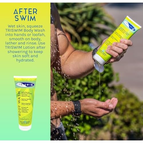 TRISWIM After Swim Chlorine Body Wash | Enriched with Aloe Vera, Watercress and Chamomile for Restoring, Hydrating, and Nourishing Skin | Relieves Dry and Itchy Skin | Perfect for Swimmers | Pack of 2