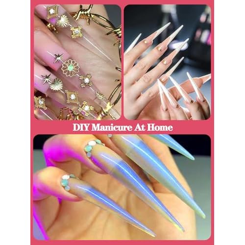 312PCS Extra Long Stiletto Nail Tips for Acrylic Nails Professional, 4XL Half Cover Stiletto Nails Tips, Clear French False Nail Extension, Super Long French Tapered Nails Tip 12 Sizes