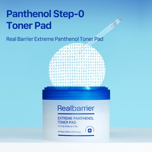 Real Barrier | Extreme Panthenol Facial Toner Pad | Korean Skincare Toner Pad | Exfoliating for Dead Skin | Ceramide Skin Barrier Repair | Soothing Cotton Pads for Sensitive Dry Skin | 80 Pads