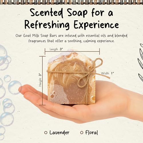 Goat Milk Soap Bar for Face & Body | Lavender Soap with Essential Oils & Fragrance Oils | Moisturizing Vitamin-Rich Skincare ? Lavender 3 Pack