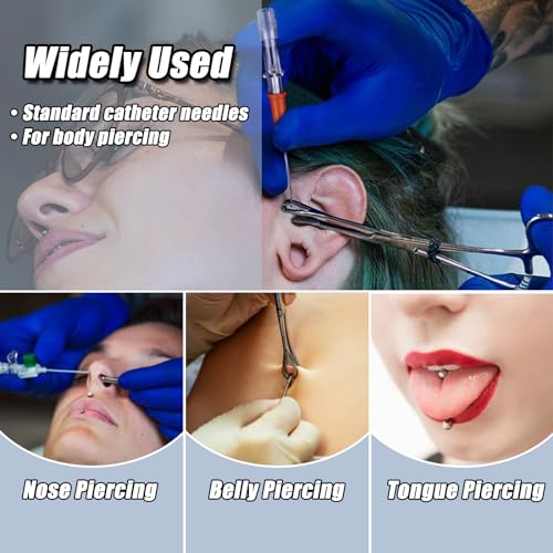 Catheter Piercing Needles - YONGDA 10Pcs 18G Catheter Needles Cateter Para Catheter Hollow Needles for Ear Nose Belly Cartilage Piercing Needles