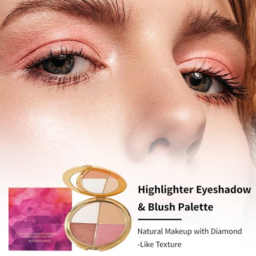 Glow Wardrobe Palette, Highlighting Eye & Cheek Palette - Rich Glow Shades for Eyeshadow & Cheek Highlight, Blendable Pigment, Long-Wearing, Suitable for Daily & Party Makeup