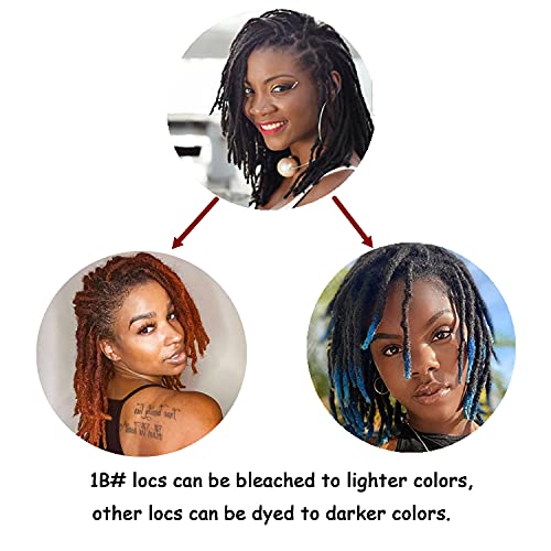 Dreadlocks Extensions 100% Remy Human Hair 12 Inch 40 Strands 0.6 cm Width Permanent Full Handmade Locs Natutal Black Color Can be Dyed and Bleached (12 Inch, 40 Strands)