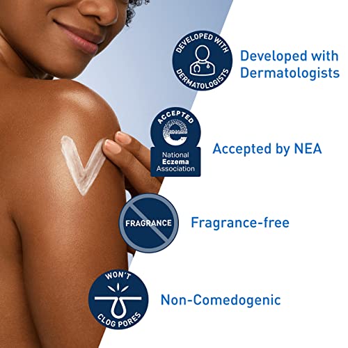 CeraVe Moisturizing Cream, Body and Face Moisturizer for Dry Skin, Body Cream with Hyaluronic Acid and Ceramides, Daily Moisturizer, Oil-Free, Fragrance Free, Non-Comedogenic, 19 Ounce
