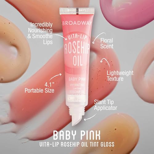 Ruby Kisses Broadway Vita-Lip Tinted & Clear Lip Gloss Set (6 Pack) Ultra-Hydrating & Soothing Formula with Vitamins, High-Shine Non-Sticky Finish Lip Balm, 3 Pcs Watermelon + 3 Pcs Grape Seed