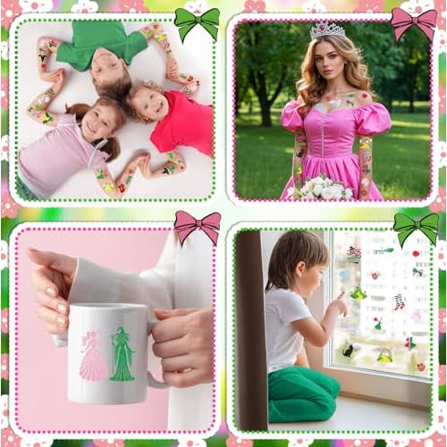 Witch Merch Temporary Tattoos - 73Pcs Tattoos Stickers for Witch Birthday Party Decorations, Wizard Gifts Party favors & Musical DIY Activity Supplies (Glitter)