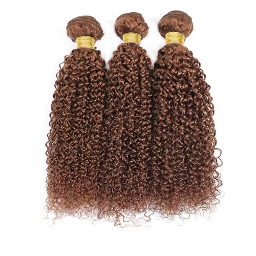 Human Hair Bundles 14 16 18 Inch Blonde Light Brown 30# Jerry Curly Bundles Human Hair 12A Unprocessed Soft Sewn In Quick Weave Hair for Black Women