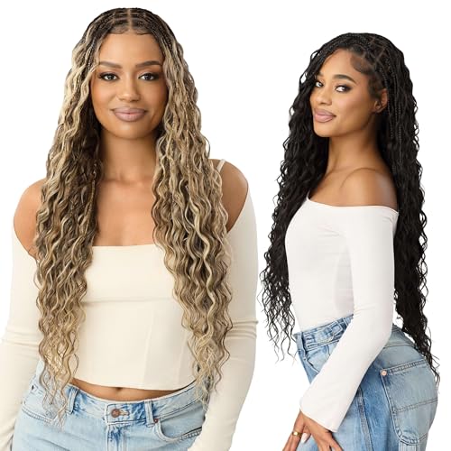 Outre 100% Full Hand Tied Whole Lace Wig - Boho Mermaid Box Braid 32" (OFF BLACK 1B)
