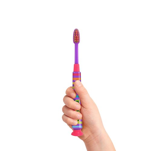 GUM Crayola Deep Clean Children’s Toothbrush, Extra Soft Toothbrush for Kids, Suction Cup Base, Ages 4+, 1 Count(Pack of 4)