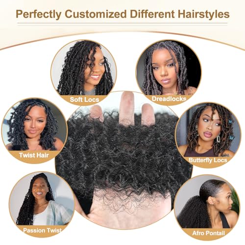 8 Inch Human Braiding Hair Afro Kinkys Bulk Human Hair for Dreadlocks Extensions Repair Locs Soft Locs1 Bundle 40 Gram (8Inch, 99j)
