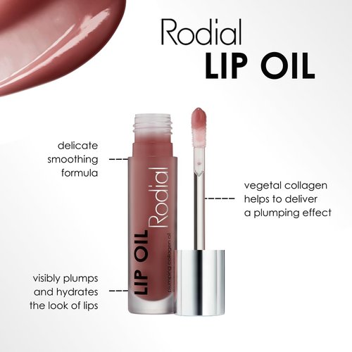 Rodial Plumping Collagen Lip Oil Wild Plum 0.13fl.oz, Vegan Collagen-Infused Lip Oil with Macadamia and Jojoba Oil, Deep Hydration for Fuller-Looking Pout, Ultra-Nourishing Formula for Silky Lips