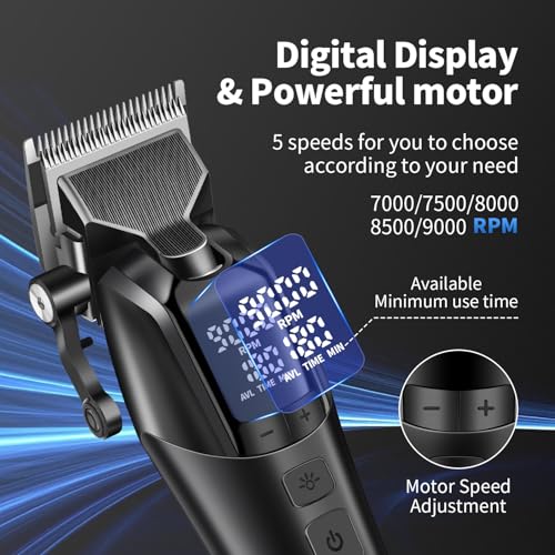 KEMEI Professional Hair Clippers for Men, Cordless Hair Cutting Kits£¬Rechargeable Hair & Beard Trimmer Barber Clippers, KM-1858