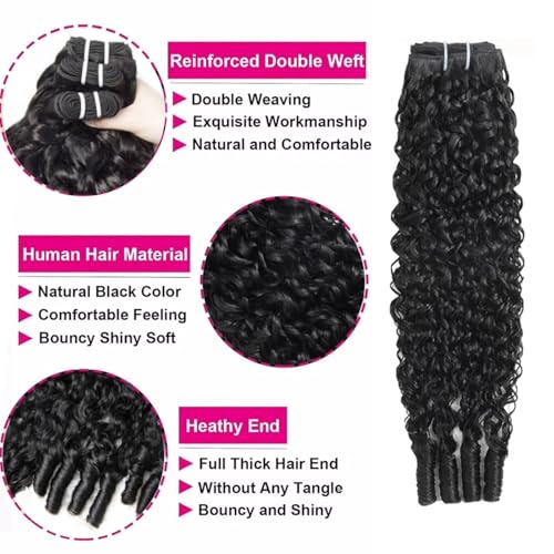 Burmese Curly Bundles Human Hair 3 Bundles Brazilian Virgin Remy Hair Wet and Wavy Quick Weave for Women 18 20 22 Inch Water Wave with Spiral Curly End 100% Unprocessed Hair Extensions Natural Black