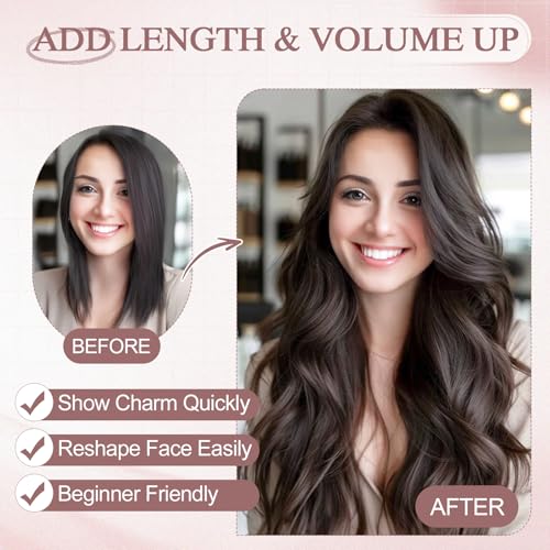 Halo Hair Extensions Real Human Hair Wavy Invisible Wire Hairpiece Adjustable One Piece With 2 Secure Clips For Women to Add Length,20 Inch 18P613 Gold Blonde Mixed Bleach Blonde,70g