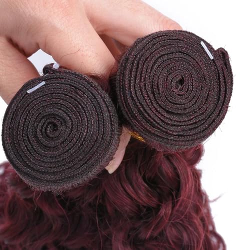 #99J Burgundy Bundles Human Hair Water Wave Bundles 16 18 20 Inch Wine Red Water Wave Bundle Human Hair Extensions Unproceesed Virgin Hair 50 Gram Per Bundle 3 Bundle