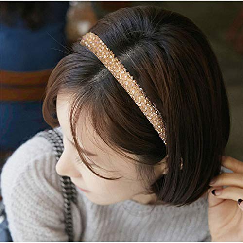 Ruihfas Fashion Sparkle 4 Rows Crystal Rhinestone Headbands Beaded Hair Hoop Band (Red)