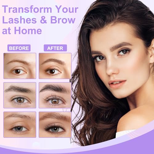 Lash Lift Kit, Eyelash Perm Kit, Professional Eyelash Lift Kit, Black Eyebrows & Eyelashes Color Kit, Lash Lamination Kit Suitable for Eyelash Lifting, Easy to Apply & Long-Lasting Curl at Home