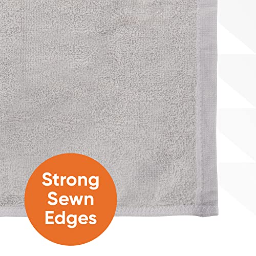 Superio Cotton Terry Washcloths Grey Towels 100% Cotton Cleaning Cloth 16" Rags Wash Clothes for Body and Face, Spa Towels, Multi Purpose (24, 16"x16")