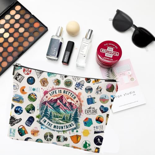 Hiking Gifts for Women, Hiking Gear, Hiking Accessories, Hiking Makeup Bag for Hiker Camper Mountain Nature Lover Gift Camping Gift