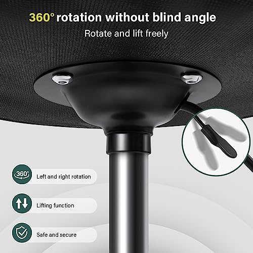 Black Classic Swivel Stool with Wheel for Salon Work Home SPA Shop Height-Adjustable and Cost-Effective Rolling Stool Chair Small