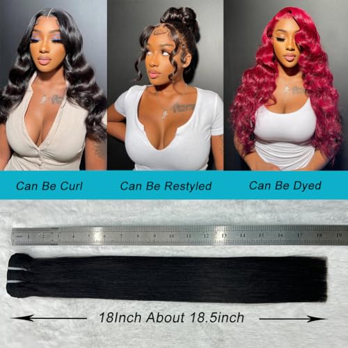 Indian Raw 1 Bundle Human Hair,16A Super Soft Silky Straight Human Hair Bundles,Salon Quality Full And Thick No Tangle Triple Lifespan Than Regular Virgin Hair Natural Black 22 Inch