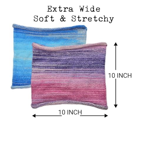 2PCS Handmade Wide Tube headwrap Headband for dreadlocks, braids or regular hair Knitted headband for Men and Women Hiking Gaiter Hair Wrap Headbands for Dreads (Purple Blue)