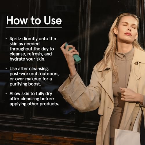 Barefaced Clean Slate Spritz 4 Fl Oz - Hypochlorous Acid Mist for Face & Body, Cleanses Skin on the Go, Setting Spray For Makeup, Boosts Hydration, Reduces Redness, and Soothes Sensitive Skin