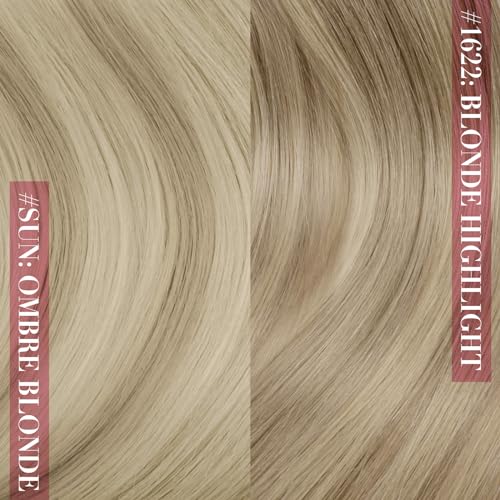 YoungSee Blonde Hair Extensions Clip ins Ombre Ash Blonde Mix Platinum Blond Clip in Hair Extensions Real Human Hair Balayage Clip in Hair Extension Human Hair for Natural Look 7pcs 120g 20inch