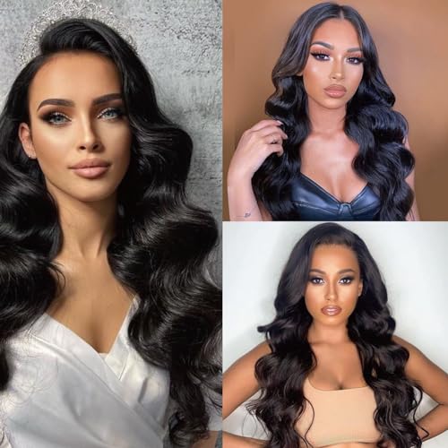 Body Wave Clip Ins Human Hair 8Pcs/Set 120 Gram Body Wave Clip in Hair Extensions 10A Brazilian Virgin Human Hair for Black Women Natural Black Color 24 Inch