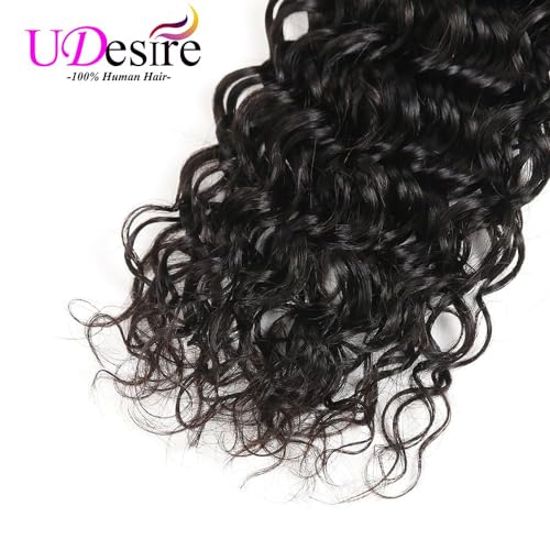 Water Wave Bundles Human Hair 1 Bundles 10Inch Water Wave Bundles 10A Brazilian 100% Unprocessed Virgin Human Hair Wet and Wavy Bundles Double Weft Curly Weave Natural Black