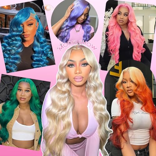 613 13x4 Lace Front Wig Human Hair Blonde Body Wave Lace Frontal Wig Pre Plucked 200 Density 613 HD Lace Wig Human Hair 32 Inch