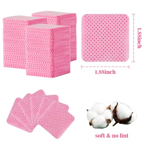 MAQIHAN 1500 Lint Free Nail Wipes - Pink Acetone Nail Polish Remover Wipes Lint Free Nail Wipes Pads Gel Nails No Lint Nail Glue Wipes Eyelash Extensions Toallitas Para U?as Sin Pelusa Nail Supplies