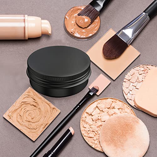 40 Pcs 4 Ounce Aluminum Tin Jars Containers Leak Proof Cosmetic Tin Jars Containers Round Screw Lids for Cosmetic, Salves, Balms, Lip Balm or Others, 120mL Black