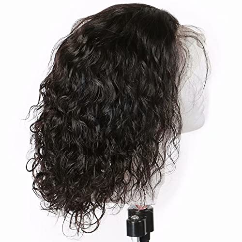 Short Bob Wigs Water Wave Lace Front Human Hair Wig 13x4 HD Lace Loose Wave Remy Bob Wigs Preplucked With Baby Hair Deep Hairline Bleached Knots Remy Wavy Invisible Lace Virgin Bob Hair Wig 12"