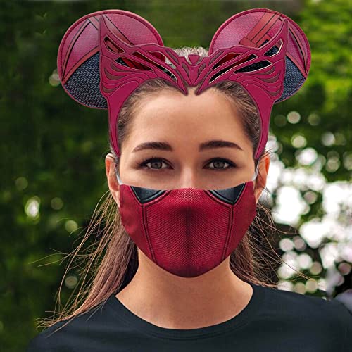 Halloween Mouse Ear Headbands, Red Ear Headband Hair Accessories Halloween Cosplay Gift for Women & Girls
