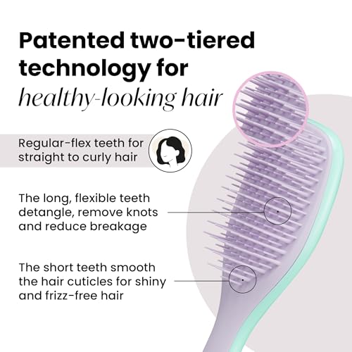 Tangle Teezer Ultimate Detangler Hairbrush, Eliminates Knots & Reduces Breakage, Mini Hair Brush for Travel, Small Hands & All Hair Types, Wisteria Leaf