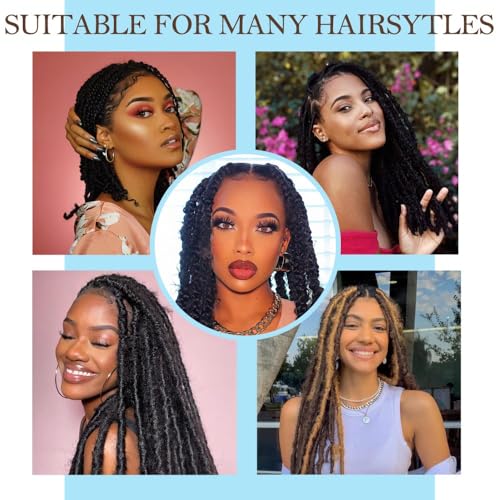 Afro Twist Hair Pre Separated Springy Afro Twist Hair Pre stretched Wrapping Hair for Soft Locs Afro Spring Twist Hair Marley Twist Braiding Hair Extensions (8 Inch (Pack of 3),1B)