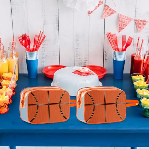 16PCS Basketball Cosmetic Bag - Waterproof Basketball Clear PVC Travel Bag,Basketball Gift Accessories Bags Goodie Snack Makeup Bag,Toiletry Zipper Pouch Organizer,Basketball Team Gifts for Player
