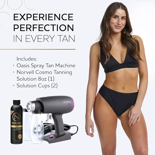 Norvell Oasis Spray Tan Machine Kit with Cosmo Airbrush Spray Tanning Solution ? Professional Sunless Tanning System by Norvell