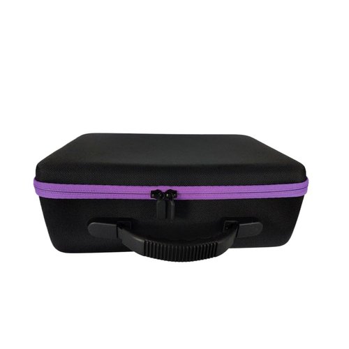 Hard Shell Essential Oil Storage Carrying Case with Foam Insert for 5ml 10ml 15ml Bottles, Portable Double-Layer 120 Bottle EVA Essential Oil Storage Holder Organizer Travel Bag for Yoga(Black,Purple)