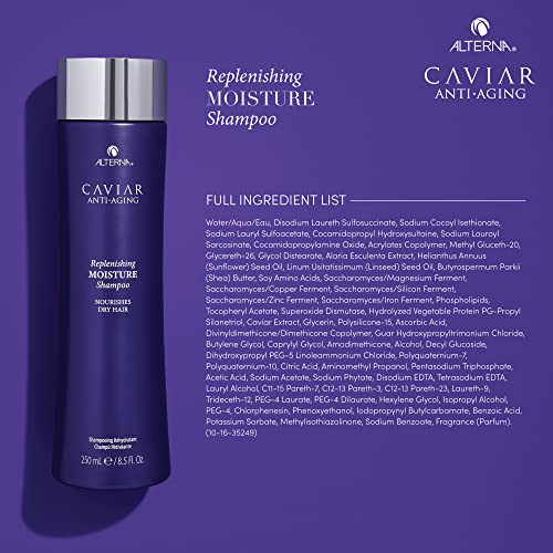 Alterna CAVIAR Anti-Aging Replenishing Moisture Shampoo | For Dry, Brittle Hair | Protects, Restores & Hydrates | Sulfate Free