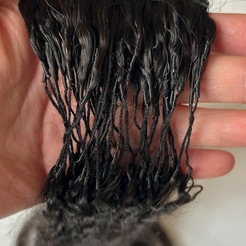 Feather Crochet Hair Kinky Straight Human Hair For Black Women Pre-Separated Knotless Invisble Micro Loop Hair Extensions Crochet Human Hair Yaki For Braiding 22inch 120g