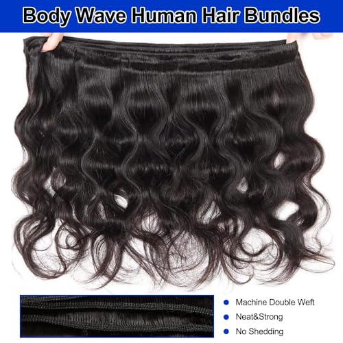 Human Hair Bundles Body Wave 24 26 28 Inch Body Wave 3 Bundles 100% Unprocessed Brazilian Virgin Hair Quick Weave Hair Extensions For Women Natural Color