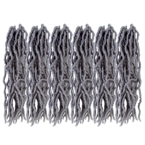 12 Inch Soft Locs Crochet Hair 6 Packs Short Straight Pre-looped New Faux Locs Crochet Hair,Grey