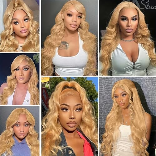 #27 Blonde Bundles Human Hair Loose Wave Bundles 12 12 12 Inch Unprocessed Brazilian Virgin Remy Hair 3 Bundle Honey Blonde Loose Deep Wave Human Hair Extensions 50 Gram Per Bundle