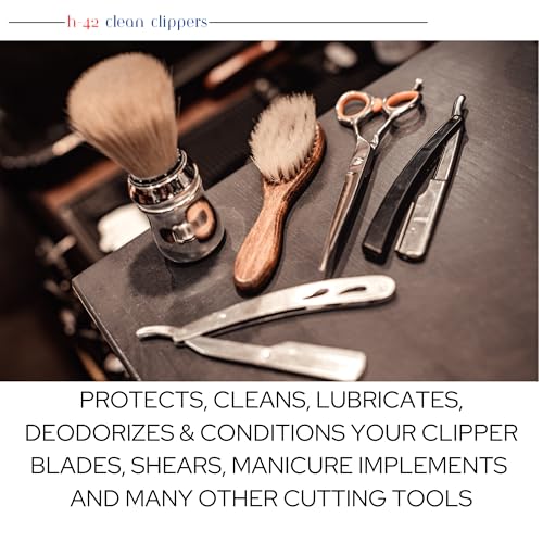 H-42 Clean Clippers Blade Cleaner with Brush - 32oz Bottle