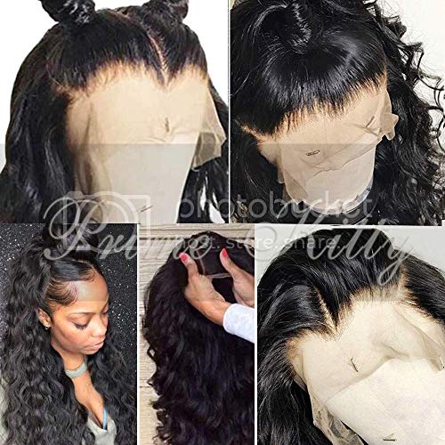 Human Hair Wigs for Black Women 180% Density Body Wave Brazilian Virgin Human Hair Lace Front Wigs with Baby Hair Glueless Lace Front Wig Loose Curly Wigs 12" 1B Human Hair Wigs