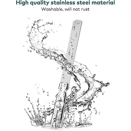 Stainless Steel Nail File with Anti-Slip Handle and Leather Case, Double Sided and Files Nails Easily for Men and Woman