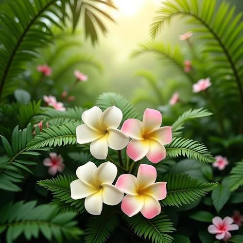 4 Pcs 7cm White and Pink Hawaiian Frangipani Plumeria Foam Head Flower Party Beach Hair Clip Hair Clips